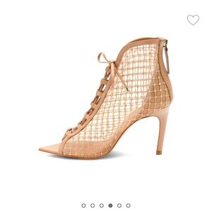 NWT- BCBGMAXAZRIA- Ellise netted,tie- up stiletto sandals. 5.5 ,Heel 3.5